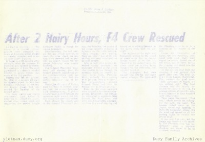 Stars and Stripes - 2 F4 Pilots Rescued — newspaper