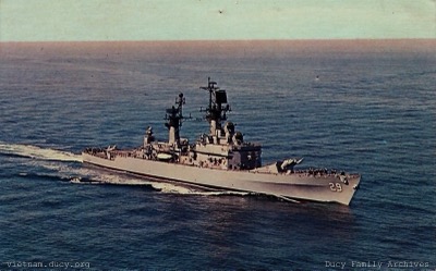 USS Jouett DLG-29 Postcard Front — ship-pubs