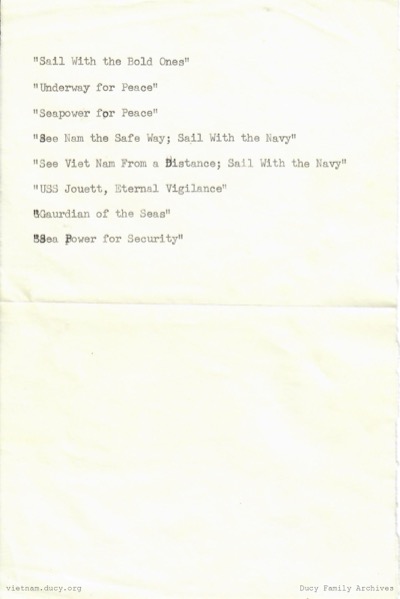 USS Jouett DLG-29 Slogans List — ship-pubs
