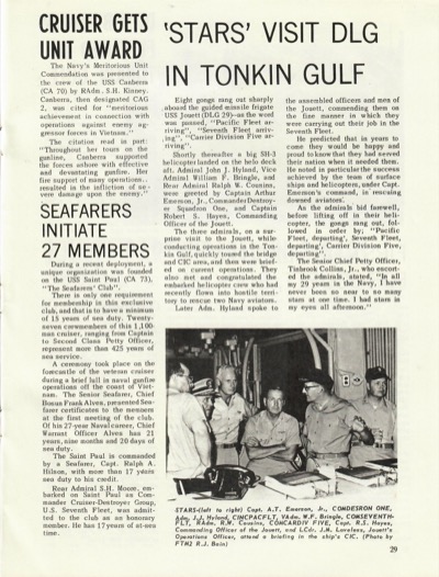 Stars Visit DLG in Tonkin Gulf - Vigilance - Pg 29 — Vigilance Magazine