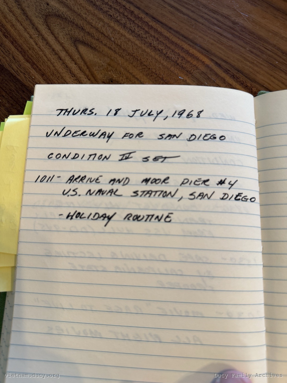 Logbook — July 18, 1968: Holiday Routine