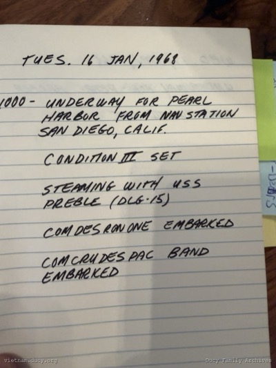 Logbook — Tuesday, January 16, 1968