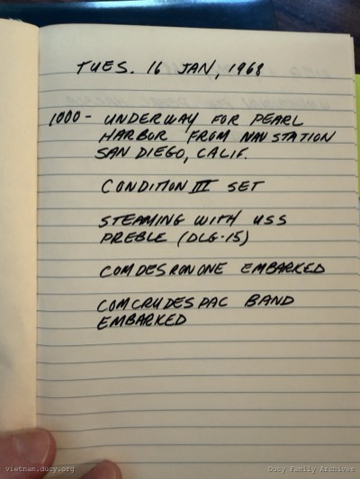 Logbook — Tuesday, January 16, 1968