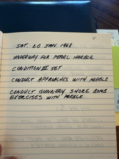 Logbook — Saturday, January 20, 1968