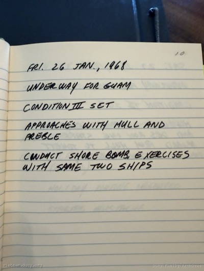 Logbook — Friday, January 26, 1968