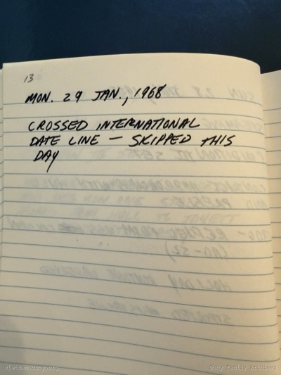 Logbook — Monday, January 29, 1968