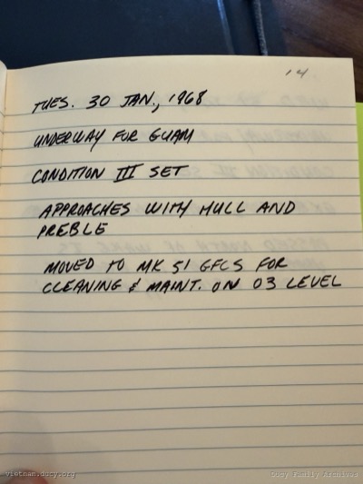 Logbook — Tuesday, January 30, 1968