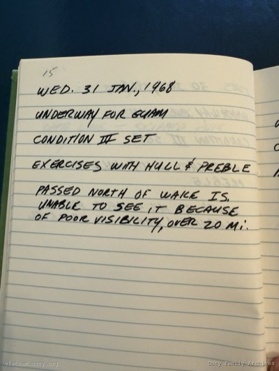Logbook — Wednesday, January 31, 1968