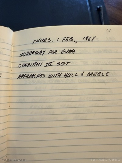 Logbook — Thursday, February 1, 1968