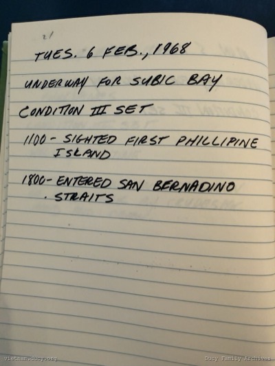 Logbook — Tuesday, February 6, 1968