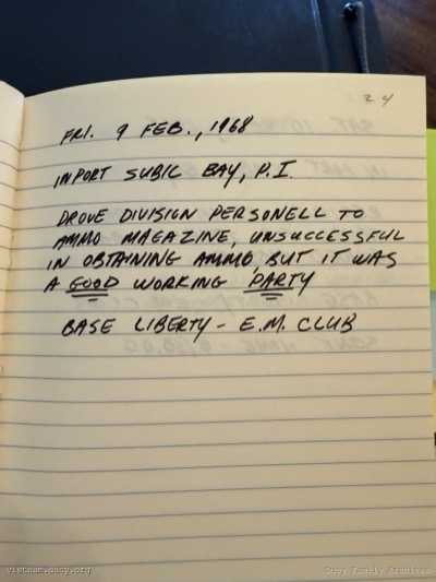 Logbook — Friday, February 9, 1968