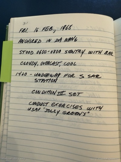 Logbook — Friday, February 16, 1968