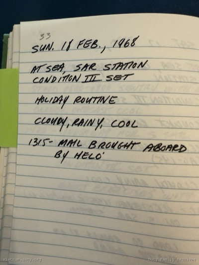 Logbook — Sunday, February 18, 1968
