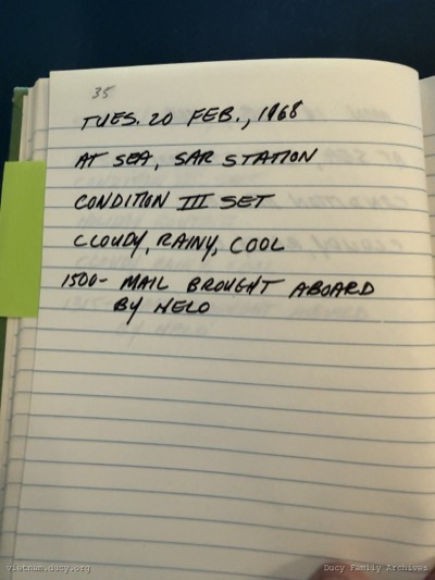 Logbook — Tuesday, February 20, 1968