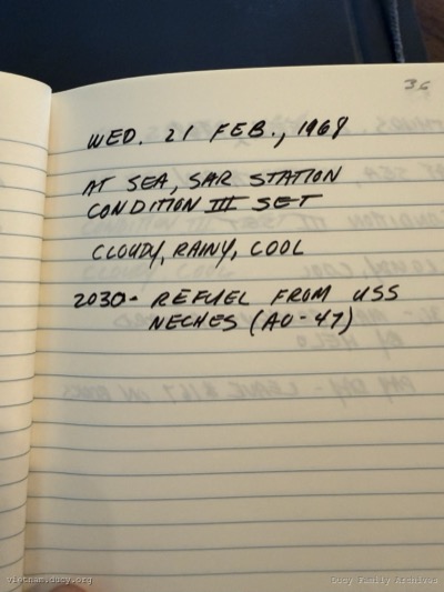 Logbook — Wednesday, February 21, 1968