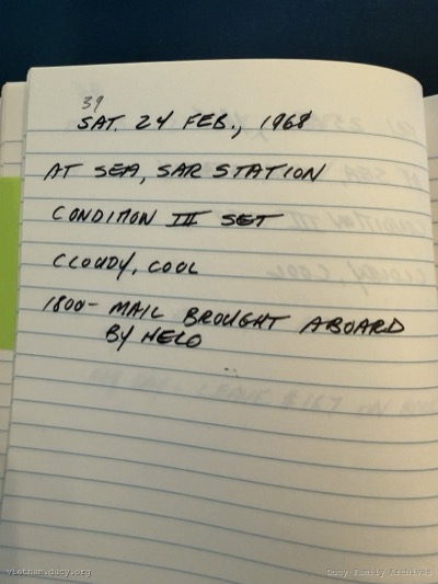 Logbook — Saturday, February 24, 1968