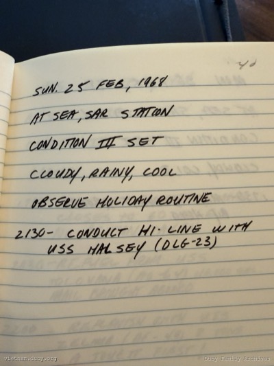 Logbook — Sunday, February 25, 1968