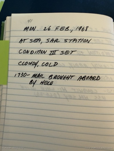 Logbook — Monday, February 26, 1968
