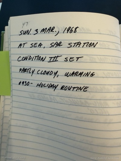 Logbook — Sunday, March 3, 1968