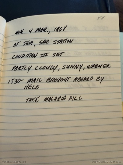 Logbook — Monday, March 4, 1968