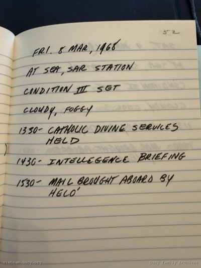 Logbook — Friday, March 8, 1968