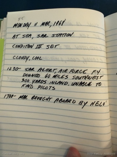 Logbook — Monday, March 11, 1968