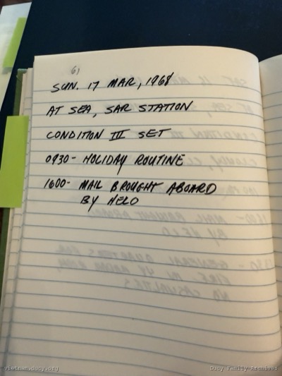 Logbook — Sunday, March 17, 1968