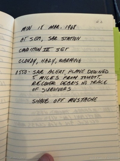 Logbook — Monday, March 18, 1968