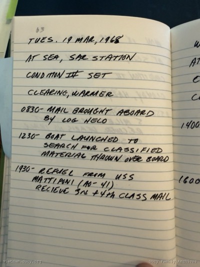 Logbook — Tuesday, March 19, 1968