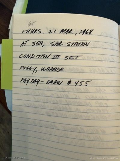 Logbook — Thursday, March 21, 1968