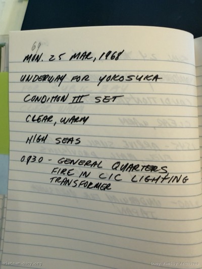Logbook — Monday, March 25, 1968