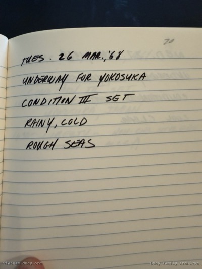 Logbook — Tuesday, March 26, 1968