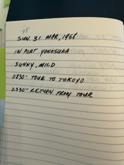 Logbook — Sunday, March 31, 1968