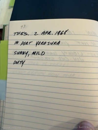 Logbook — Tuesday, April 2, 1968