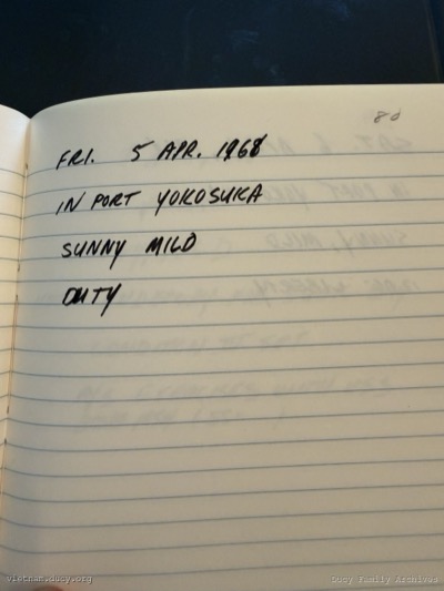 Logbook — Friday, April 5, 1968