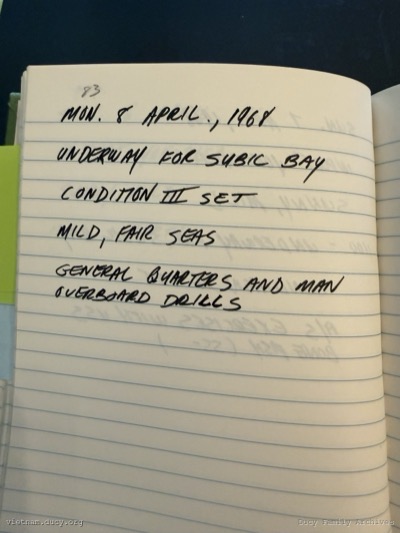 Logbook — Monday, April 8, 1968