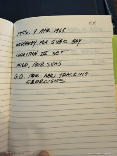 Logbook — Tuesday, April 9, 1968