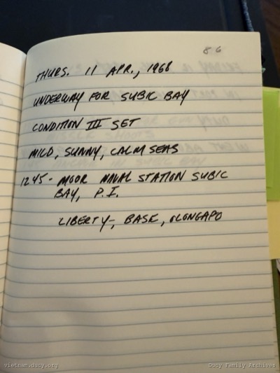 Logbook — Thursday, April 11, 1968