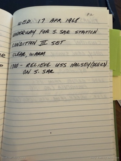 Logbook — Wednesday, April 17, 1968