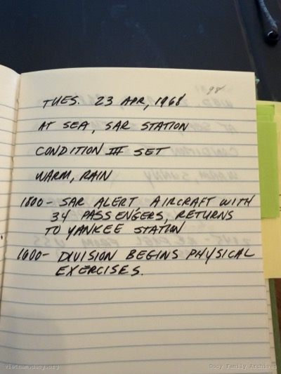 Logbook — Tuesday, April 23, 1968