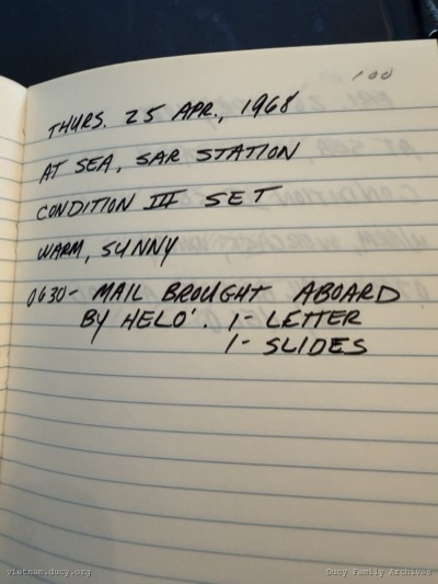 Logbook — Thursday, April 25, 1968