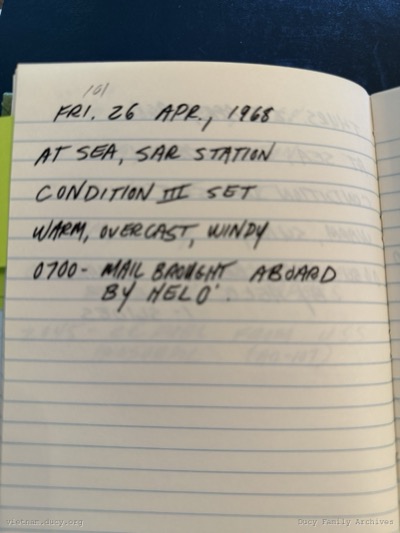 Logbook — Friday, April 26, 1968