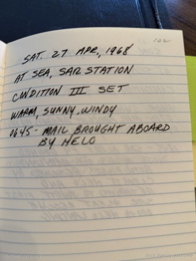 Logbook — Saturday, April 27, 1968
