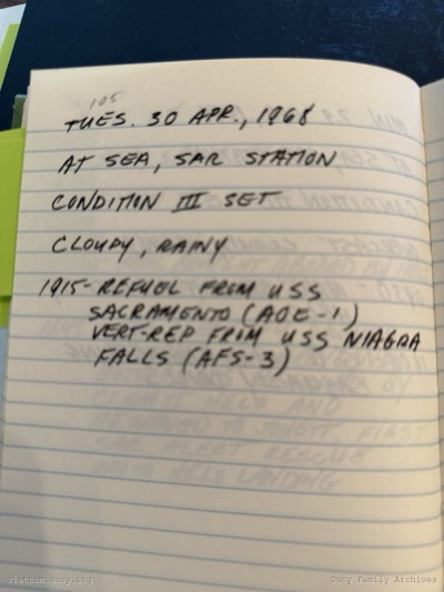 Logbook — Tuesday, April 30, 1968