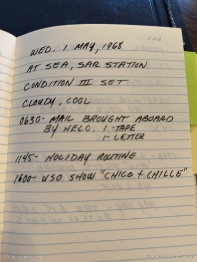 Logbook — Wednesday, May 1, 1968