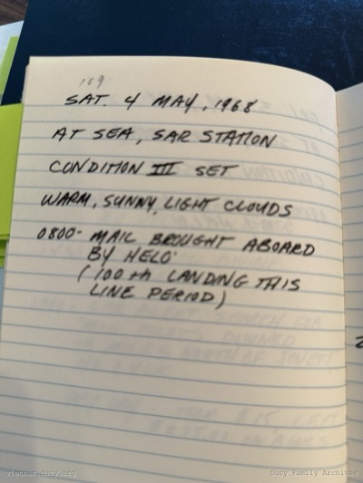 Logbook — Saturday, May 4, 1968