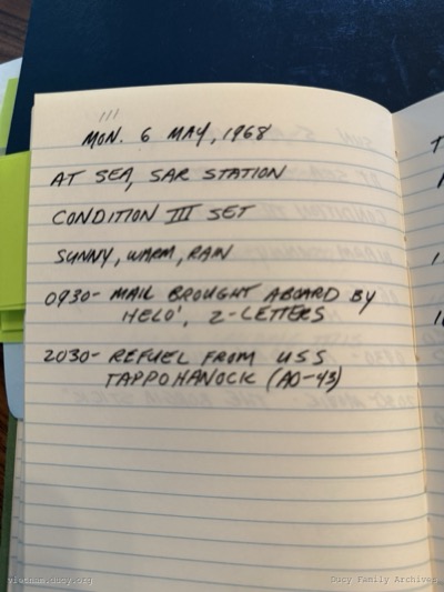 Logbook — Monday, May 6, 1968