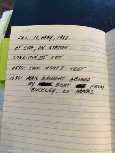 Logbook — Friday, May 10, 1968
