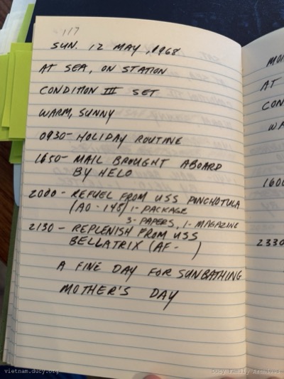 Logbook — Sunday, May 12, 1968