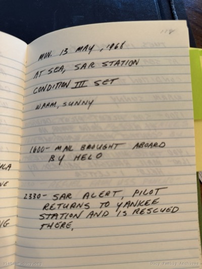 Logbook — Monday, May 13, 1968